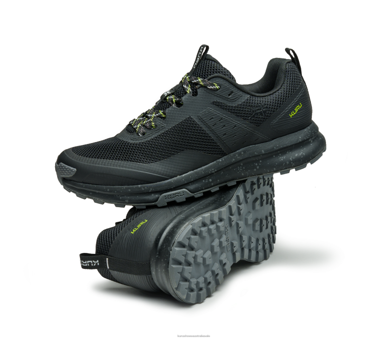 Jet Black/K U R U Green Shoes Kuru 2204F145 ATOM TRAIL Men